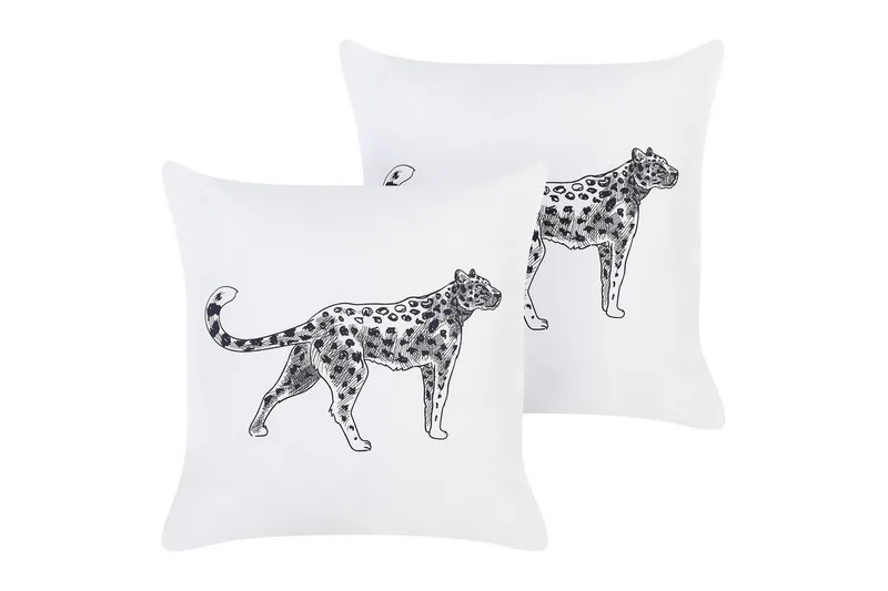 Prydnadskuddar Marula set om 2 Vit/Svart, Vit/Svart