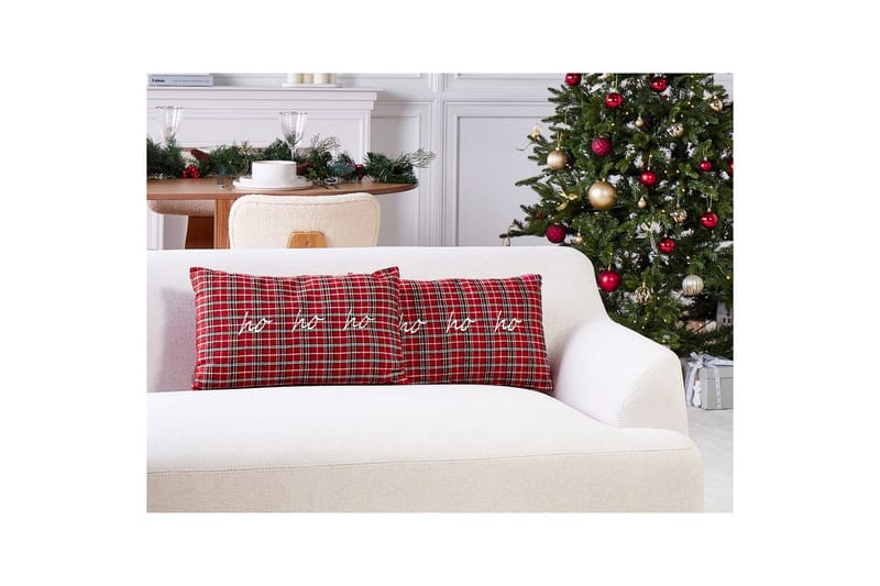 Prydnadskuddar Mochi set om 2 Röd/svart/vit - Röd/svart/vit - Textilier & mattor - Kuddar & plädar - Utomhuskudde