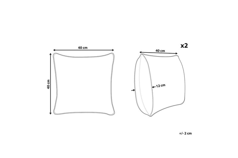Prydnadskuddar Radzkot set om 2 Orange/Vit/Svart - Orange/Vit/Svart - Textilier & mattor - Kuddar & plädar - Utomhuskudde