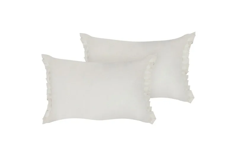 Prydnadskuddar Sassafras set om 2 Vit, Vit