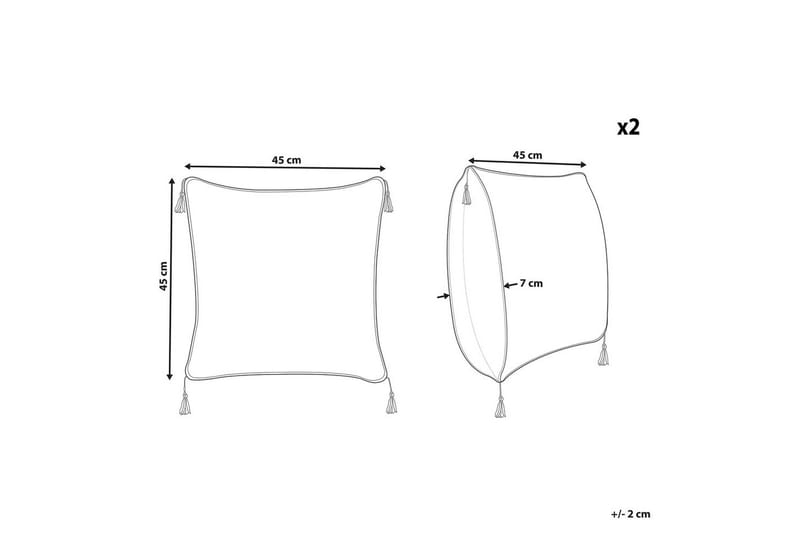 Prydnadskuddar Schefflera set om 2 Fyrkantig - Fyrkantig - Textilier & mattor - Kuddar & plädar - Utomhuskudde