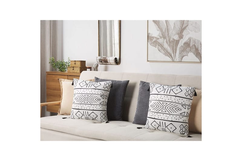 Prydnadskuddar Schefflera set om 2 Fyrkantig - Fyrkantig - Textilier & mattor - Kuddar & plädar - Utomhuskudde