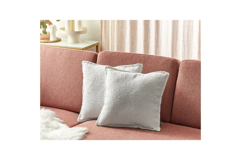 Prydnadskuddar Senecia set om 2 Vit - Vit - Textilier & mattor - Kuddar & plädar