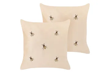Prydnadskuddar Talinum set om 2 Beige/gul/brun/vit
