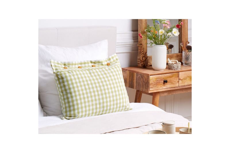 Prydnadskuddar Talya Grönt/vitt/ljust trä, Rektangulär - Grönt/vitt/ljust trä, Rektangulär - Textilier & mattor - Kuddar & plädar - Utomhuskudde