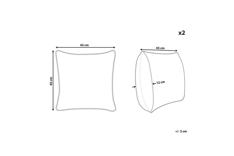 Prydnadskuddar Tamnine set om 2 Grön/Vit, Fyrkantig - Grön/Vit, Fyrkantig - Textilier & mattor - Kuddar & plädar