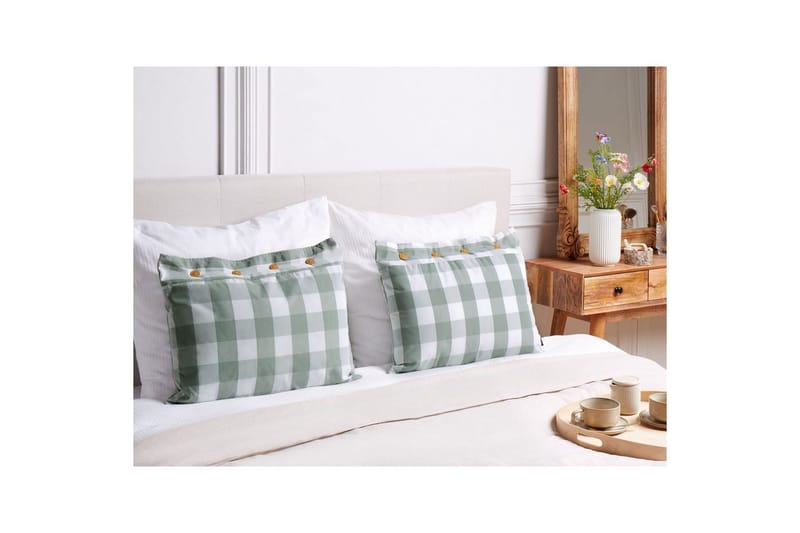 Prydnadskuddar Tamnine set om 2 Mintgrön/Vit, Rektangulär - Mintgrön/Vit, Rektangulär - Textilier & mattor - Kuddar & plädar