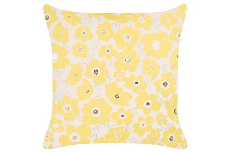 Prydnadskuddar Triteleia set om 2 Gul/Beige/Guld - Gul/Beige/Guld - Textilier & mattor - Kuddar & plädar