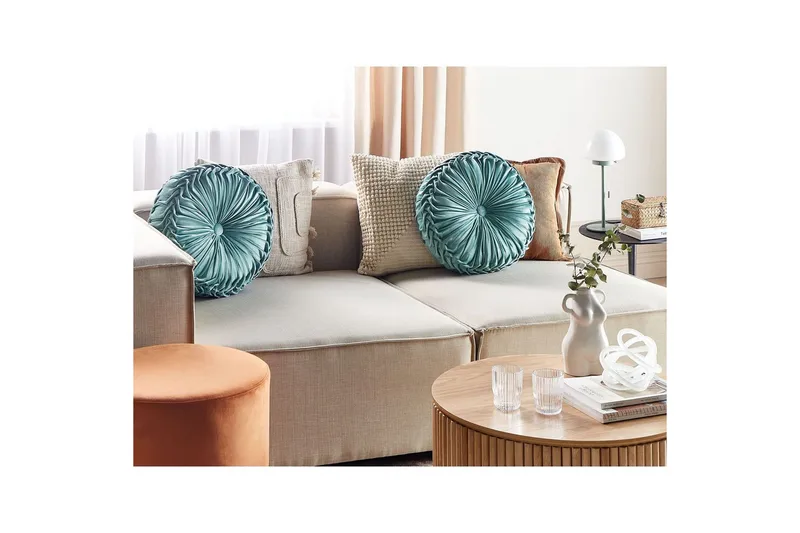 Prydnadskuddar Udala set om 2 Blå - Blå - Textilier & mattor - Kuddar & plädar - Utomhuskudde