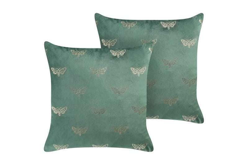 Prydnadskuddar Yuzuri set om 2 Grön/guld, Grön/guld
