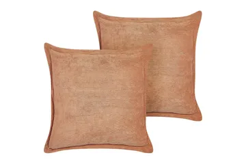Prydnadskuddar Zinnia set om 2 Orange, Fyrkantig