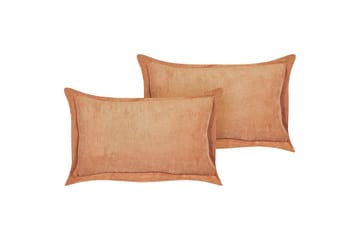 Prydnadskuddar Zinnia set om 2 Orange, Rektangulär