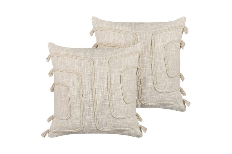 Prydnadskuddar Pleione set om 2 Beige - Beige - Textilier & mattor - Kuddar & plädar - Utomhuskudde