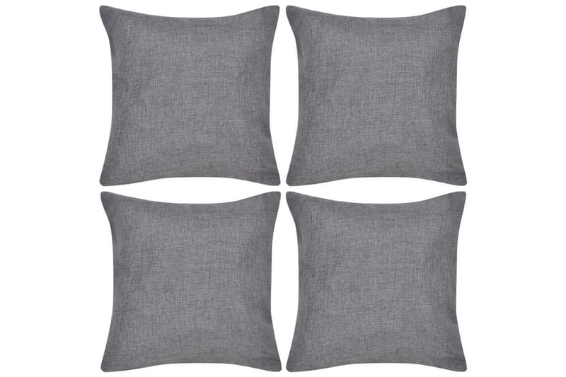 4 Kuddöverdrag i linnelook antracit 40x40 cm - Textilier & mattor - Kuddar & plädar - Prydnadskuddar & kuddfodral