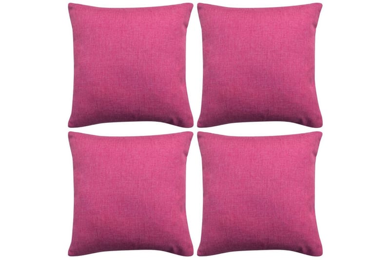 Kuddöverdrag 4 st linne-design 40x40 cm rosa - Textilier & mattor - Kuddar & plädar - Prydnadskuddar & kuddfodral