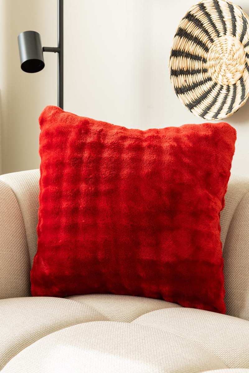 Prydnadskudde Pom Pom 50x50 cm - Röd - Textilier & mattor - Kuddar & plädar