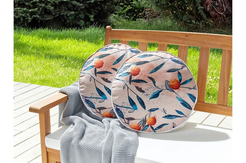 RICHELU Utomhuskudde 40 cm Rund 2 st Orange - Textilier & mattor - Kuddar & plädar - Utomhuskudde