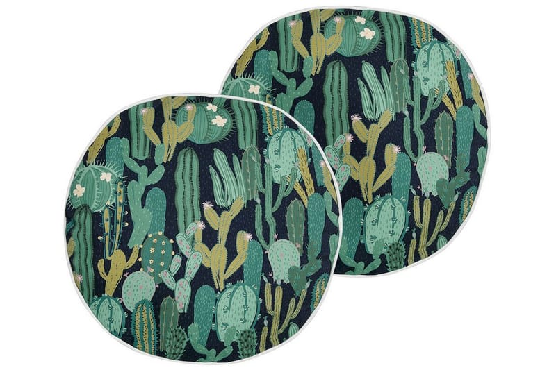 RUFFANO Utomhuskudde 40 cm Rund Grön/Blå - Textilier & mattor - Kuddar & plädar - Utomhuskudde