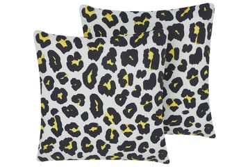 Runge Utomhuskudde 45x45 cm - Vit/Svart/Gul - Textilier & mattor - Kuddar & plädar - Utomhuskudde