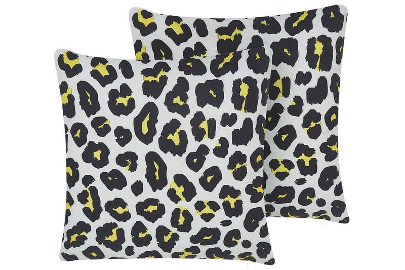 RUNGE Utomhuskudde 45x45 cm Vit/Svart/Gul - Textilier & mattor - Kuddar & plädar - Utomhuskudde