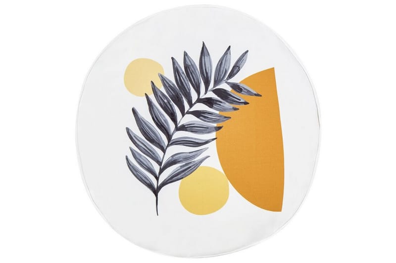 SAGUENAY Utomhuskudde 40 cm Rund Vit/Svart/Orange/Gul - Textilier & mattor - Kuddar & plädar - Utomhuskudde