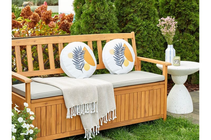 SAGUENAY Utomhuskudde 40 cm Rund Vit/Svart/Orange/Gul - Textilier & mattor - Kuddar & plädar - Utomhuskudde