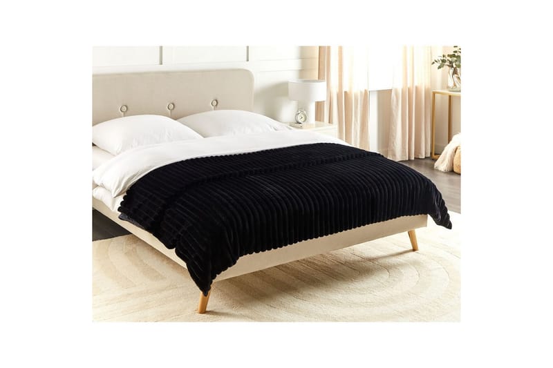 Sängöverkast Rakya Svart, 200x220 cm - Svart, 200x220 cm - Textilier & mattor - Kuddar & plädar - Filtar & plädar