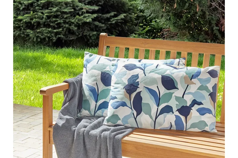 SMITHERS Utomhuskudde 42x60 cm Blå/Vit - Textilier & mattor - Kuddar & plädar - Utomhuskudde