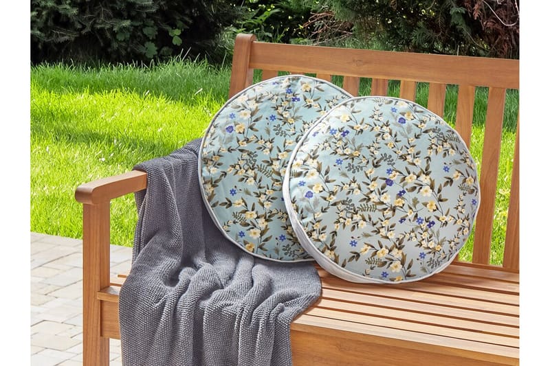 SPECCHIA Utomhuskudde 40 cm Rund Blå/Grön/Gul - Textilier & mattor - Kuddar & plädar - Utomhuskudde