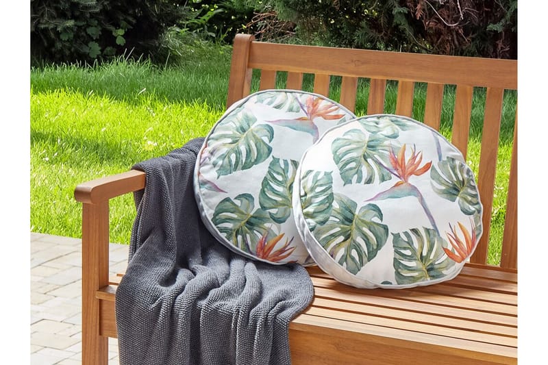 TALLAHASSEE Utomhuskudde 40 cm Rund Grön/Vit - Textilier & mattor - Kuddar & plädar - Utomhuskudde