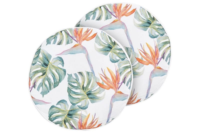 TALLAHASSEE Utomhuskudde 40 cm Rund Grön/Vit - Textilier & mattor - Kuddar & plädar - Utomhuskudde