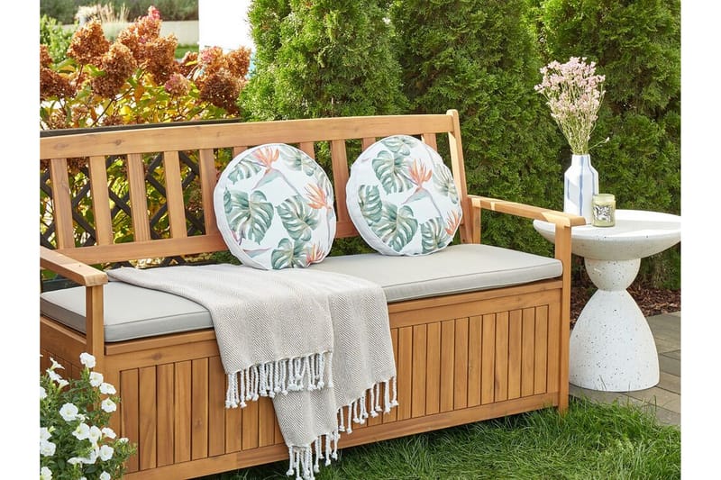 TALLAHASSEE Utomhuskudde 40 cm Rund Grön/Vit - Textilier & mattor - Kuddar & plädar - Utomhuskudde