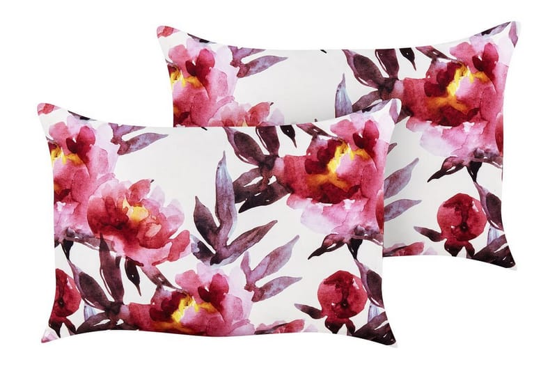 TREPUZZI Utomhuskudde 42x60 cm 2 st Vit/Rosa - Textilier & mattor - Kuddar & plädar - Utomhuskudde