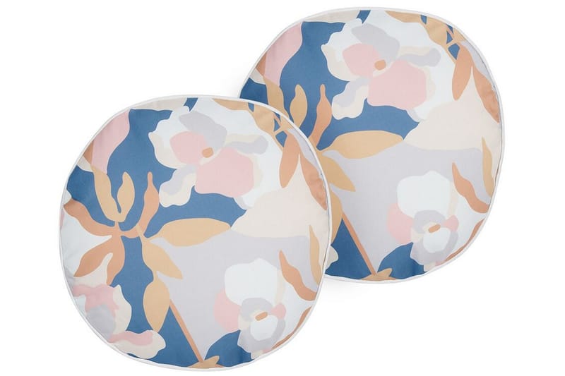 Vernole Utomhuskudde 40 cm Rund - Vit/Blå/Rosa - Textilier & mattor - Kuddar & plädar - Utomhuskudde