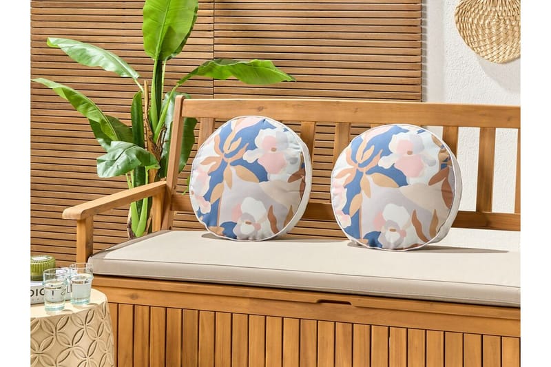 Vernole Utomhuskudde 40 cm Rund - Vit/Blå/Rosa - Textilier & mattor - Kuddar & plädar - Utomhuskudde