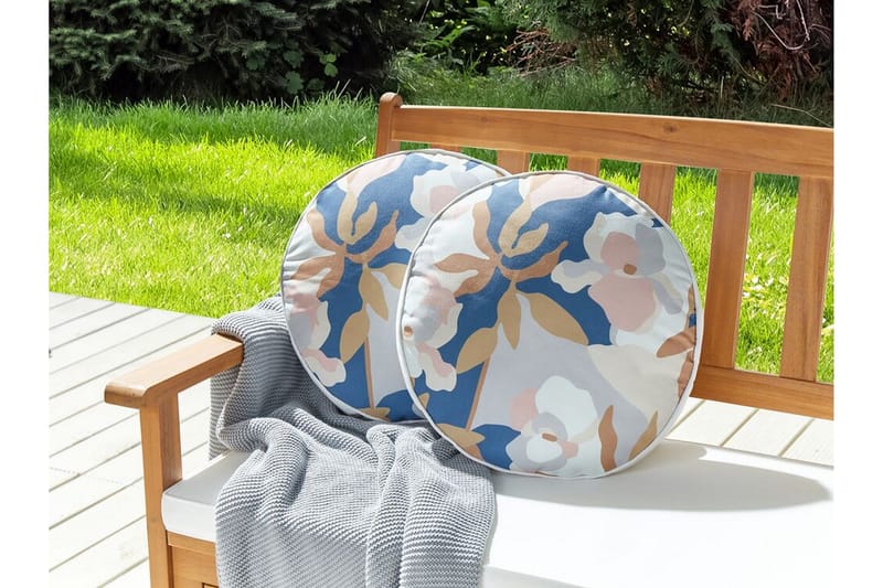 Vernole Utomhuskudde 40 cm Rund - Vit/Blå/Rosa - Textilier & mattor - Kuddar & plädar - Utomhuskudde