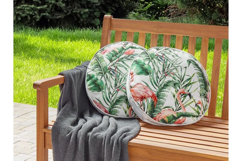 Visper Utomhuskudde 40 cm Rund - Vit/Grön/Rosa - Textilier & mattor - Kuddar & plädar - Utomhuskudde