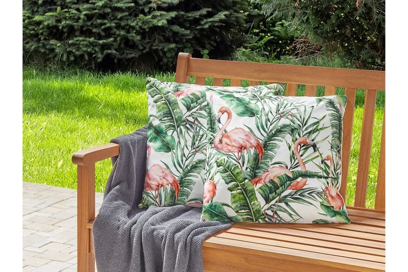 VISPER Utomhuskudde 45x45 cm Vit/Grön/Rosa - Textilier & mattor - Kuddar & plädar - Utomhuskudde