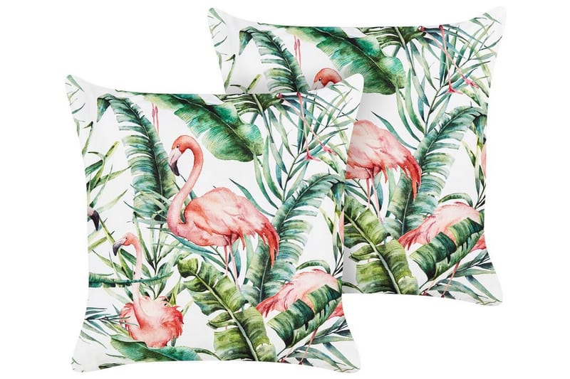 VISPER Utomhuskudde 45x45 cm Vit/Grön/Rosa - Textilier & mattor - Kuddar & plädar - Utomhuskudde