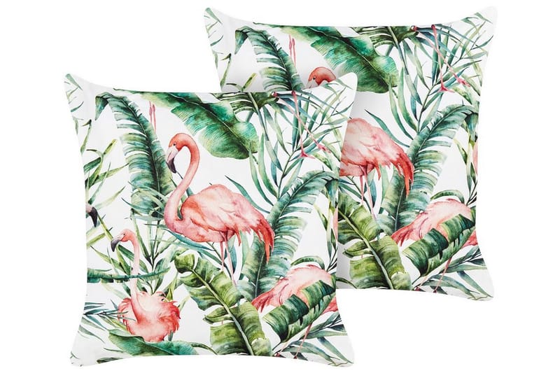 Visper Utomhuskudde 45x45 cm - Vit/Grön/Rosa - Textilier & mattor - Kuddar & plädar - Utomhuskudde