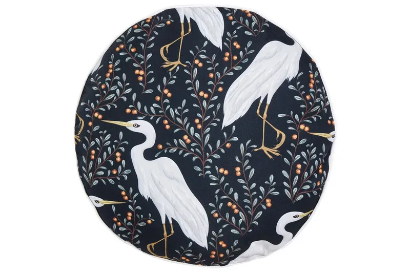 VULCIN Utomhuskudde 40 cm Rund Svart/Vit