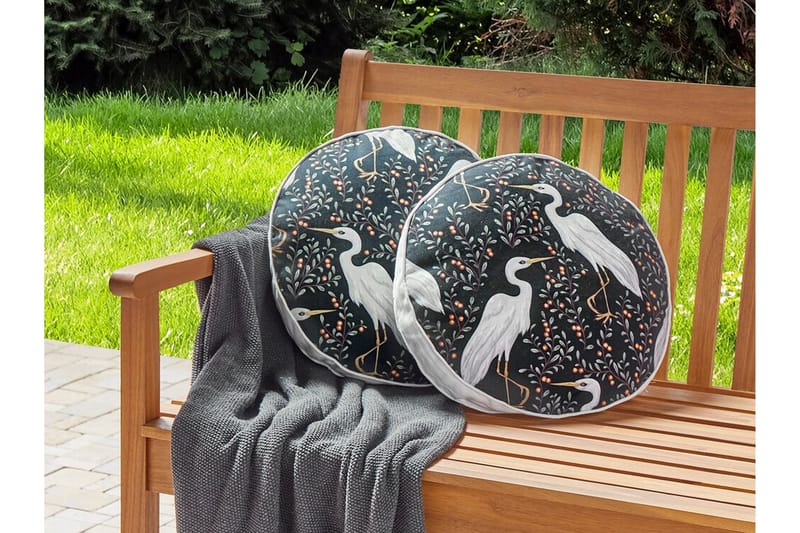 VULCIN Utomhuskudde 40 cm Rund Svart/Vit - Möbler - Vardagsrum - Soffbord & vardagsrumsbord - Soffbord