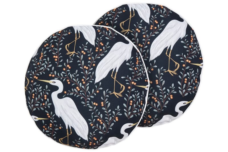 VULCIN Utomhuskudde 40 cm Rund Svart/Vit - Möbler - Vardagsrum - Soffbord & vardagsrumsbord - Soffbord