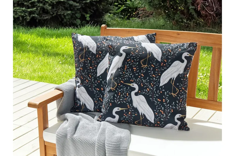 VULCIN Utomhuskudde 45x45 cm Svart/Vit