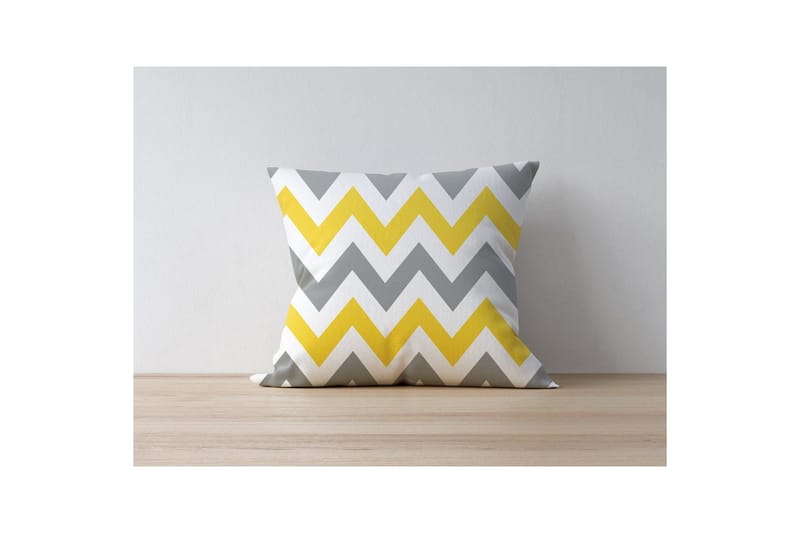 Zerra Prydnadskudde 43x43 cm, Gul/Grå
