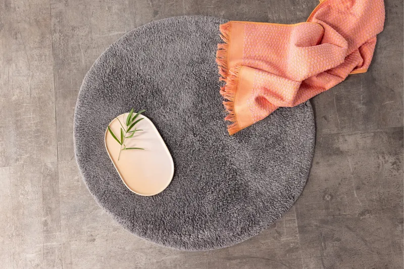 Valle Badrumsmatta 60 cm Rund - Mörkgrå - Textilier & mattor - Mattor - Badrumsmattor