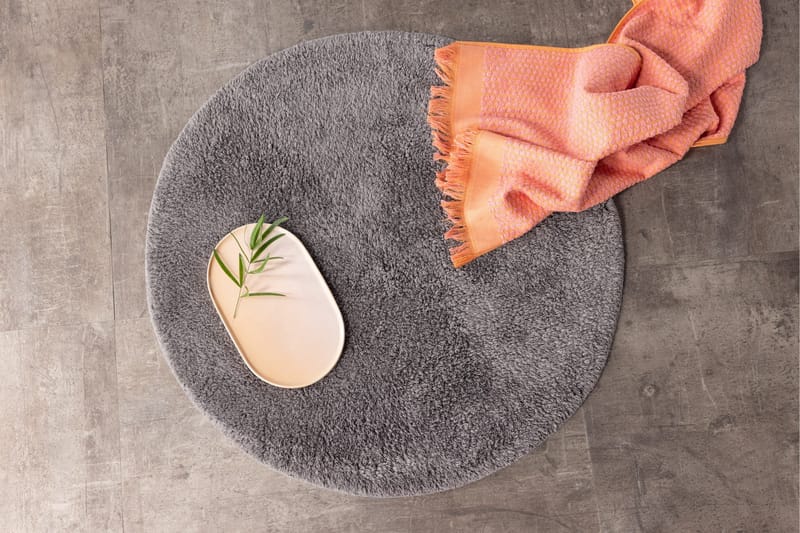 Valle Badrumsmatta 60 cm Rund - Mörkgrå - Textilier & mattor - Mattor - Badrumsmattor