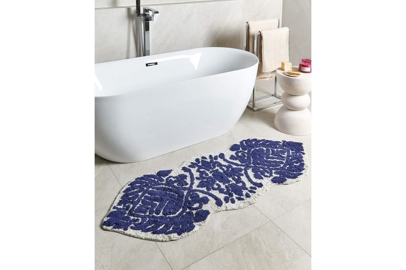 Badrumsmatta Canbar - Blå, Vit - Textilier & mattor - Mattor - Badrumsmattor