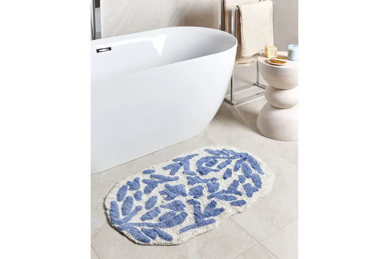 Badrumsmatta Derik - Blå, Vit - Textilier & mattor - Mattor - Badrumsmattor