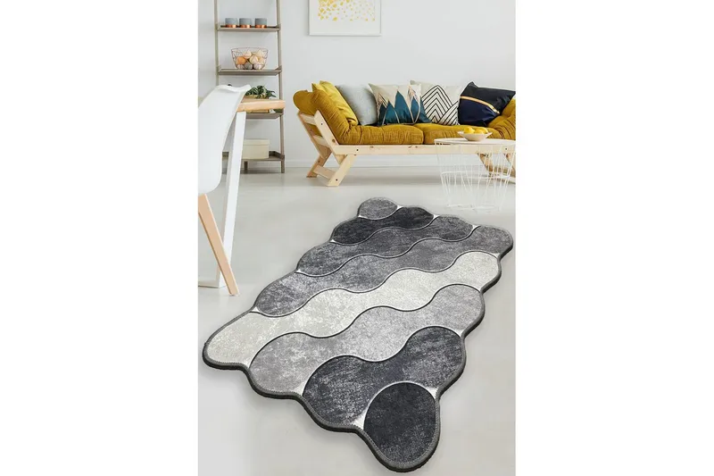 Badrumsmatta Sufia grå / ljusgrå / vit - Kolgrå/Vit/Ljusgrå - Textilier & mattor - Mattor - Badrumsmattor